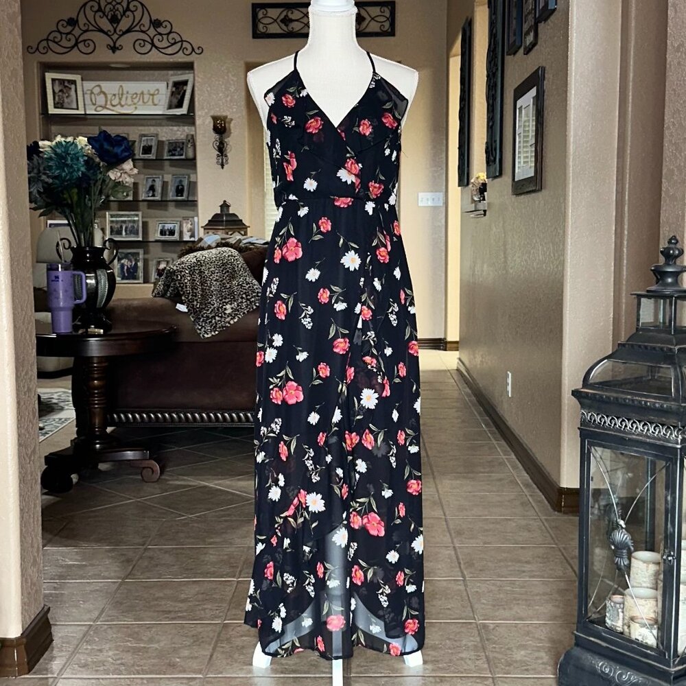 NoBo/No Boundaries*Floral Print Hi/Low Asymmetrical Sleeveless Dress